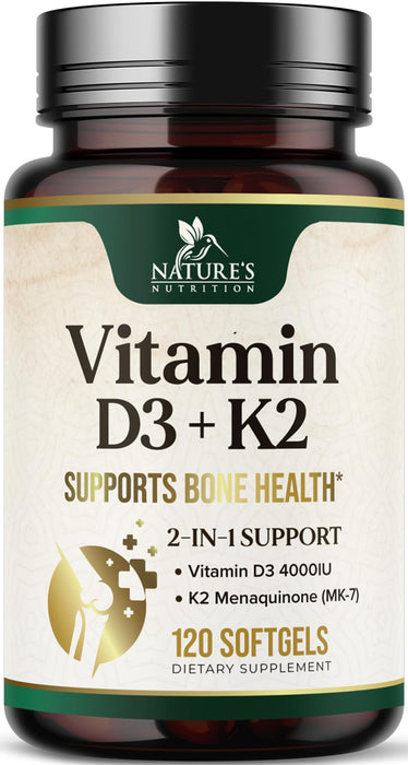 Vitamin D3 K2 5000 IU + with K2 (MK-7) 100 mcg – 120 Softgels