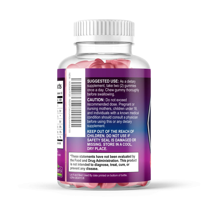 Sugar Free Chewable Calcium Gummy Vitamins – 400 IU – 120 Gummies