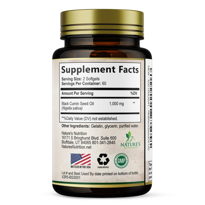 Black Seed Oil Softgels 1000mg – 120 Softgels