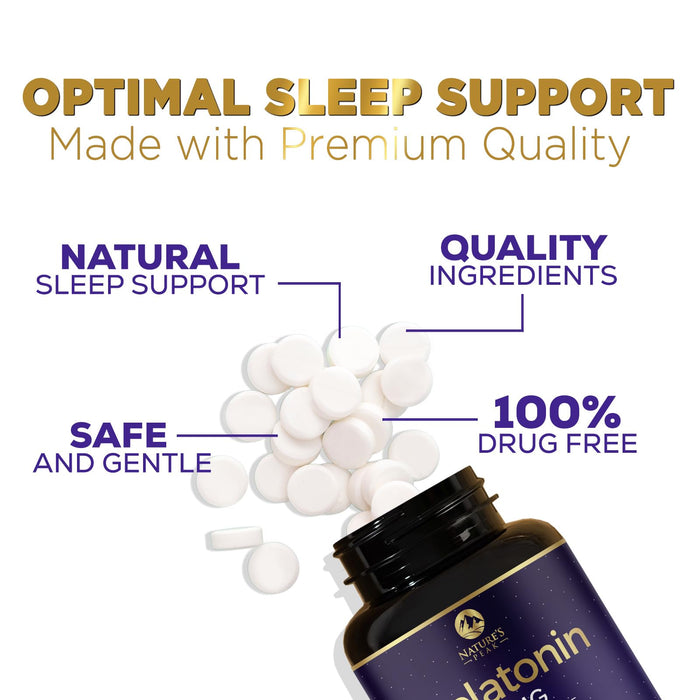 Melatonin 10mg - Sleep Support Supplements for Adults - Extra Strength Fast Dissolve 10 mg Melatonin Tablets for Restful Sleep Support, Natural Strawberry Flavor, Sugar-Free Non-GMO - 60 Day Supply