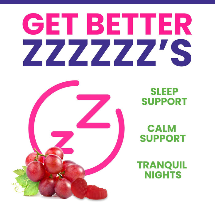 Magnesium Glycinate Supplement Gummies - Magnesium Supplement with Bone Muscle Heart Health & Sleep Support - Gentle on Stomach & Chelated for Max Absorption - Grape Flavor & Sugar Free - 60 Gummies