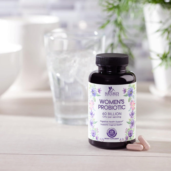 Probiotics for Women 60 Billion CFU - 16 Strains, Digestive Health, Vaginal pH & Immune Support, Prebiotics & Cranberry, Gut Health & Urinary Support, Shelf Stable Women's Probiotic - 120 Capsules