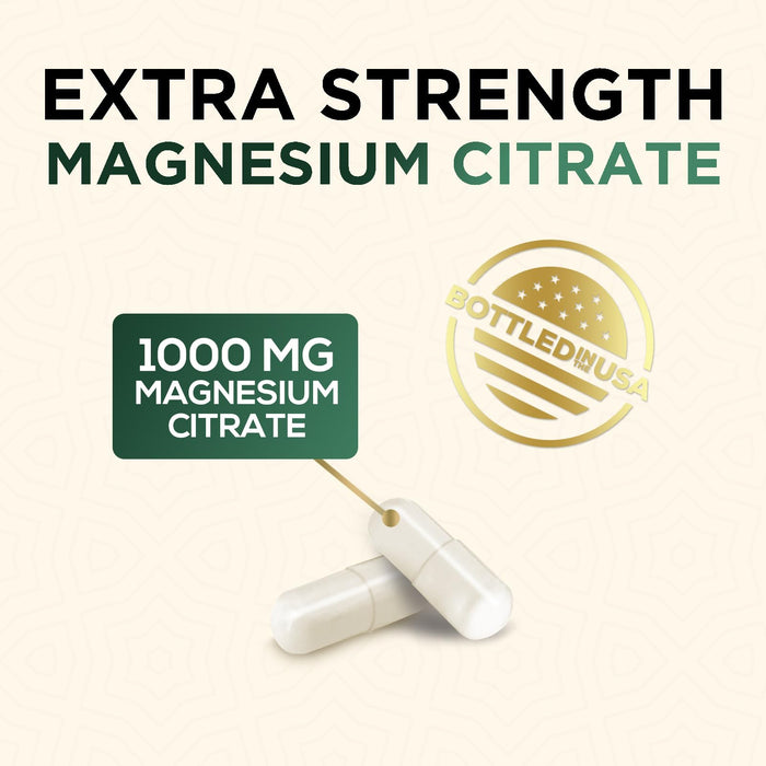Magnesium Supplement (Citrate Oxide) 1000mg for Best Absorption, Supports Bone, Heart Health, Nerves, Muscles & Metabolism, Nature's Pure Magnesio Vitamin Pills, Bottled in USA, 240 Capsules