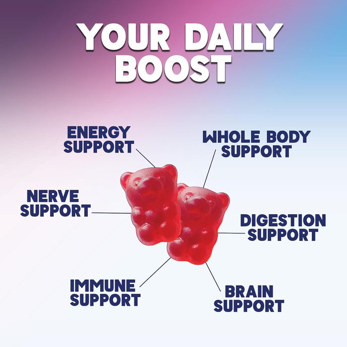 Energy Gummies 1000mcg - with Vitamin B12, Green Tea Natural Caffeine Support, Daily Energy Gummies - Delicious Berry Flavor B12 Chewable Exercise Supplement for Running Cycling & Sports - 120 Chews