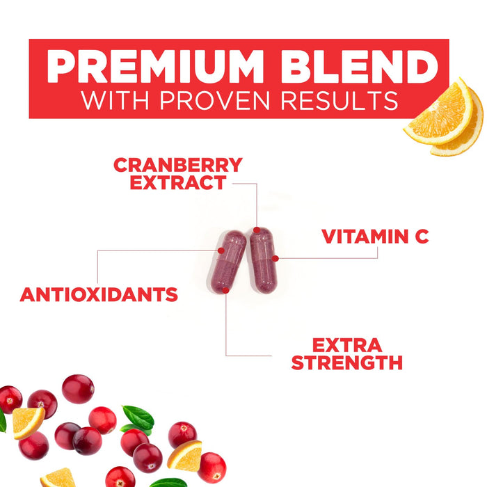 Cranberry Supplement Pills 25,000mg - High Potency Vitamin C Cranberry for Women & Men, Urinary Tract Health Support, Sugar Free, Gluten Free, Non-GMO, Cranberry Concentrate Extract - 60 Capsules