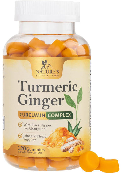 Turmeric Gummies with Black Pepper & Ginger for Absorption – 120 Gummies