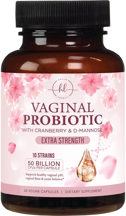 Vaginal Probiotics for Women - Vaginal PH Flora Feminine Health Balance Support - 50 Billion CFU Per Capsule, Odor Digestive Immune Support - Womens Probiotics Supplement with Cranberry - 60 Capsules