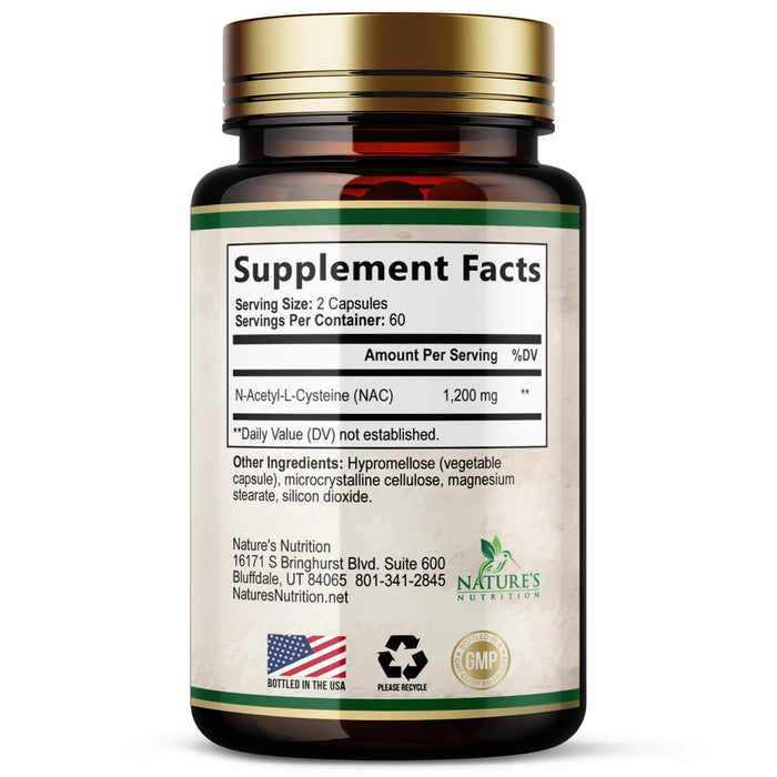 NAC N-Acetyl L-Cysteine (NAC) 1200 mg – 60 Veggie Capsules