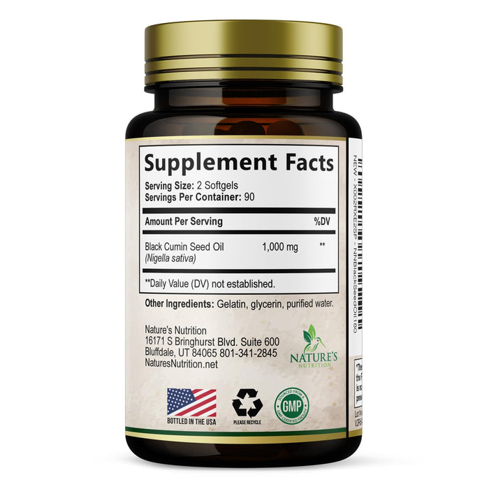 Black Seed Oil Softgels 1000mg – 180 Softgels