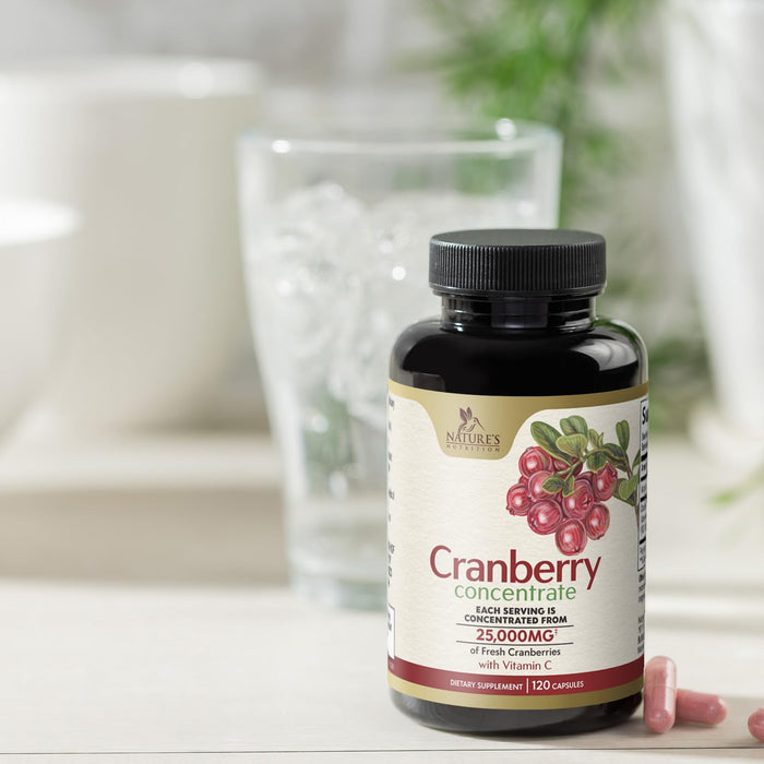 Cranberry Pills with Vitamin C & E - Cranberry Supplements for Men & Women, Urinary Tract Health Support, Sugar Free Formula, Gluten Free & Non-GMO, Fruit Cranberry Powder Extract Pill - 120 Capsules