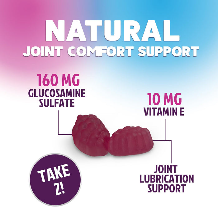 Joint Support Gummies Glucosamine Plus Vitamin E - Nature's Joint Support Supplement for Occasional Discomfort for Back, Knees & Hands - Cartilage & Joint Health & Flexibility Support - 120 Gummies