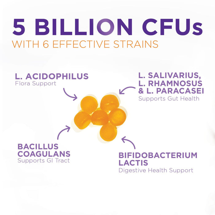 Probiotic Gummies for Women & Men - 5 Billion CFUs Gut Health Support Gummy, Daily Probiotics Supplement for Digestive Health Gummy, Probiotic Strains for Immune Support, Non-GMO & Vegan - 60 Gummies