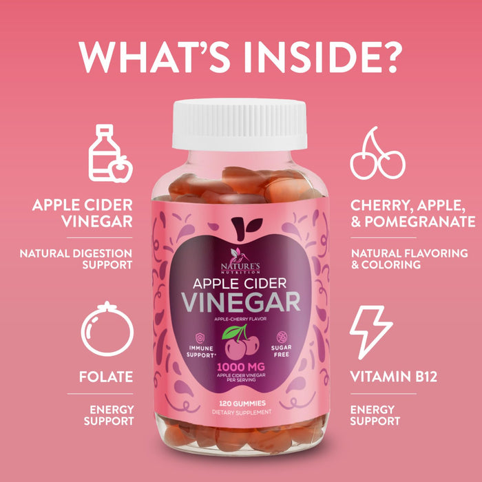 Vegan Apple Cider Vinegar Gummy 1000mg – 120 Gummies