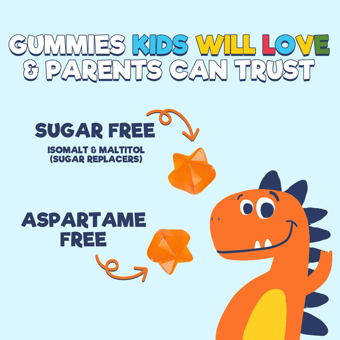 Multivitamin for Kids Gummies - Vitamin D3, C, B12, B6, A & Zinc, Daily Children Vitamins for Immune Support, Sugar-Free, Chewable Multivitamin Gummy for Toddlers & Kids, Orange Flavor - 60 Gummies