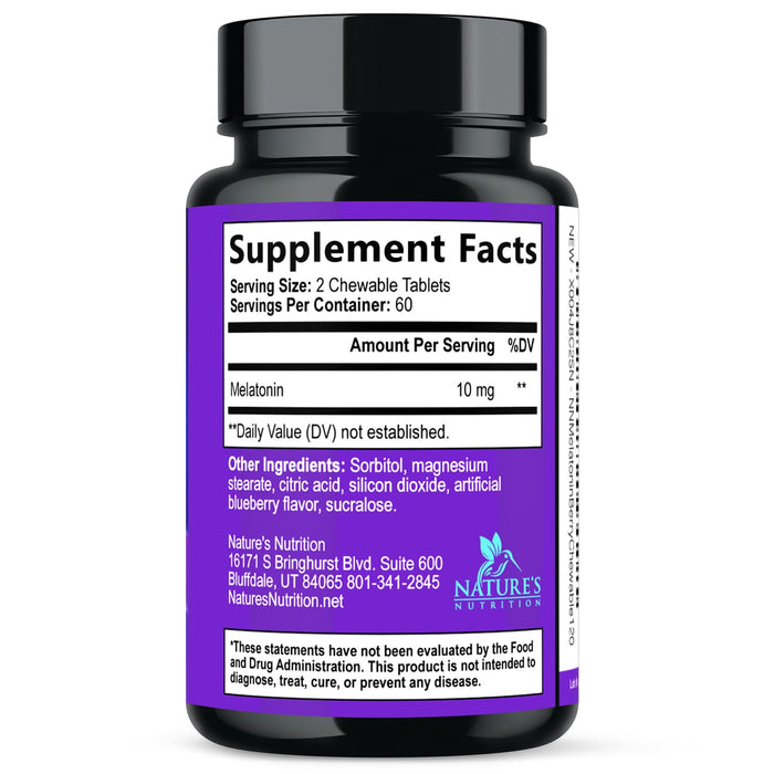 Fast Dissolve Melatonin 10mg – 120 Chewable Tablets
