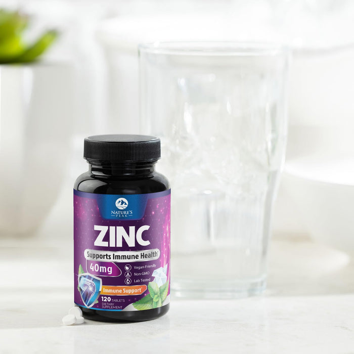 Zinc Supplement 40mg - Immune Support for Women & Men - High Potency Antioxidant, Chelated for Superior Absorption, Dietary Supplement Vitamin for Immune Health Support - 120 Tablets (120 Day Supply)