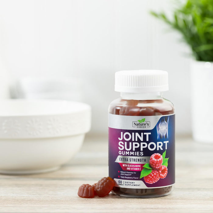 Joint Support Gummies Extra Strength Glucosamine Gummy Supplement with Vitamin E - Natural Cartilage & Joint Health & Flexibility Support, Best Support Glucosamine Chew for Men & Women - 60 Gummies
