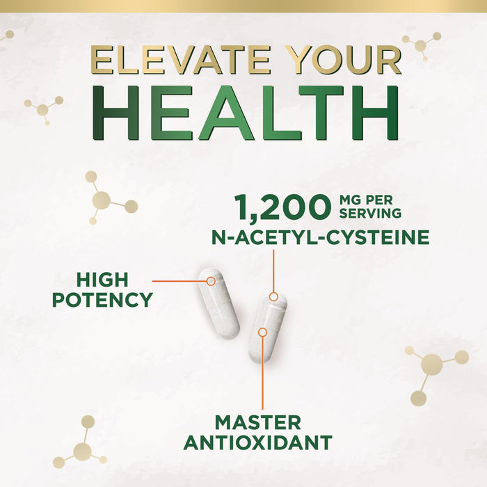 NAC Supplements N-Acetyl L-Cysteine (NAC) 1200 mg - NAC Supplement for Lung Health & Immune Support, Liver Support & Antioxidants, Freefrom N-Acetylcysteine, Gluten Free, Non-GMO, 120 Veggie Capsules
