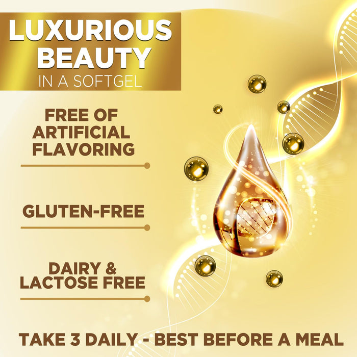 Hair Vitamins Biotin 5000 mcg Collagen for Hair Skin and Nails Vitamin Nature's, Supports Supplement Fast Fuller Thicker Healthy Growth Support, with Hyaluronic Acid Women & Men, Non-GMO, 120 Softgels