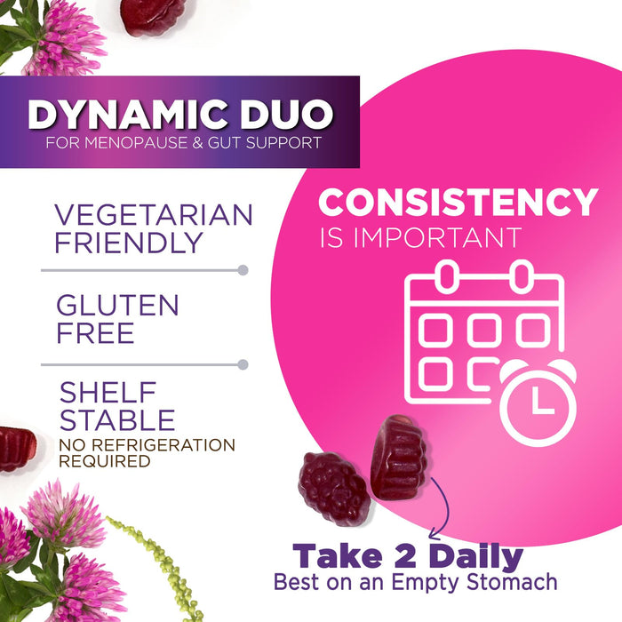 Menopause Supplements for Women - 3 Billion CFU Natural Menopause Relief for Mild Hot Flashes & Night Sweats, PH, Vaginal Health Support Probiotics for Women Gummy, Probiotic Supplement - 120 Gummies