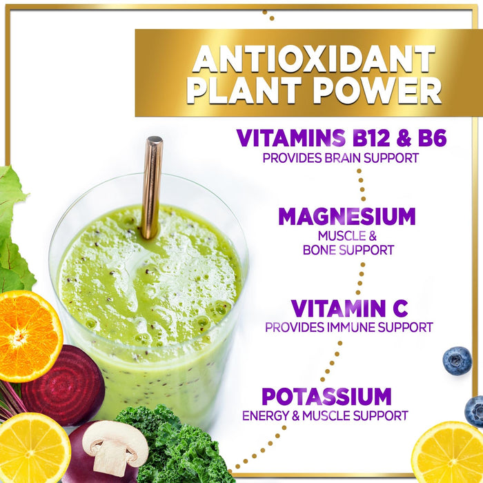 Super Green Powder Superfood - Spirulina, Chlorella & Digestive Enzymes, Red & Greens Powder, 20+ Amazing Superfoods Support Energy & Digestion, Antioxidant Green Blend, Vegan & Non-GMO - 30 Servings