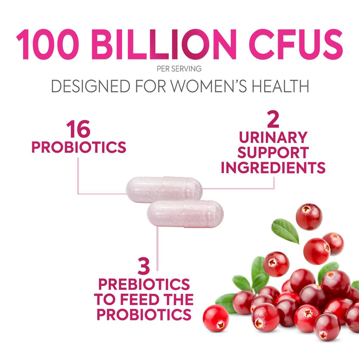 Probiotics For Women 50 Billion CFU - Women's Probiotic For Digestive Health 16 Unique Strains - Daily Vaginal PH Balance & Feminine Health Support, Womens Probiotic With Acidophilus - 120 Capsules