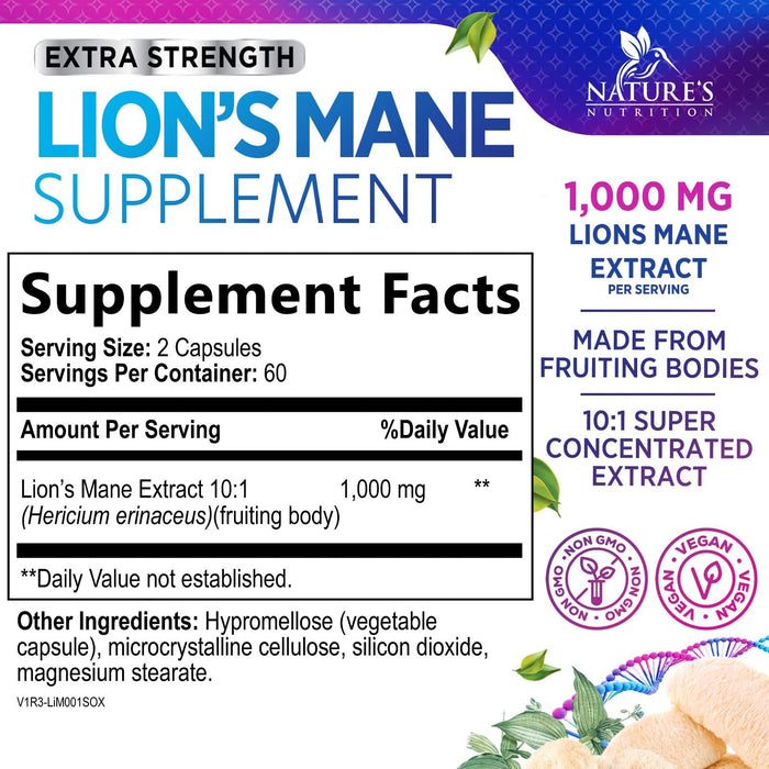 Lions Mane Mushroom – 120 Capsules