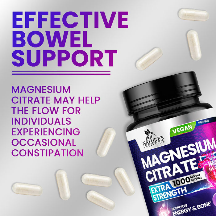 Magnesium Citrate 1000 mg for Absorption – 120 Capsules