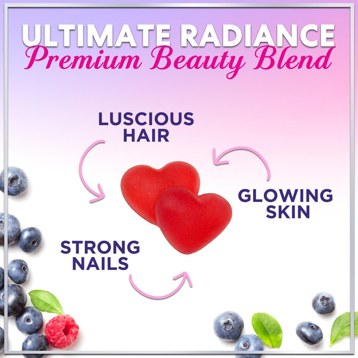 Hair Vitamins Gummy for Women with Biotin 5000 mcg, Sugar-Free Hair Growth Support with Vitamins E & C, Thicker, Stronger & Beautiful Hair, Skin & Nails, Hair Health Support Supplement - 60 Gummies