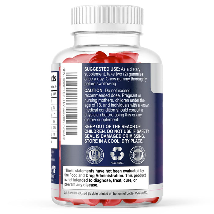 Vitamin D3 Gummies 5000 IU (125 mcg) – 120 Gummies