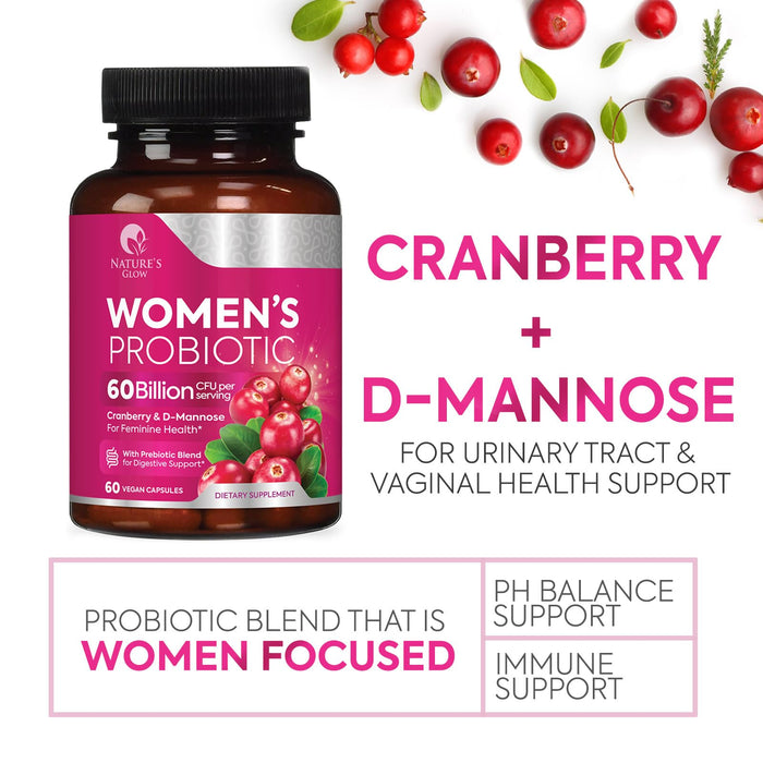 Probiotics For Women 50 Billion CFU - Women's Probiotic For Digestive Health 16 Unique Strains - Daily Vaginal PH Balance & Feminine Health Support, Womens Probiotic With Acidophilus - 60 Capsules