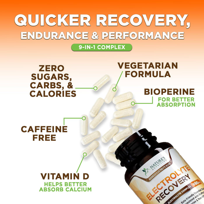 Daily Electrolyte Replenisher Tablets - 9 Essential Electrolytes and Minerals for Hydration Supplement, Salt Tablet for Runners, Vegan, Sugar-Free, Keto-Friendly, Non-GMO - 60 Tablets (60 Servings)