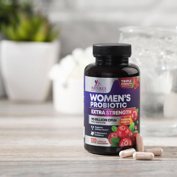 Probiotics for Women - 90 Billion CFU 16 Probiotic Strains with Cranberry, Vaginal Probiotics with Prebiotics PH, Digestive, UT, Immune, & Feminine Health Support, Pro Biotics for Women, 120 Capsules