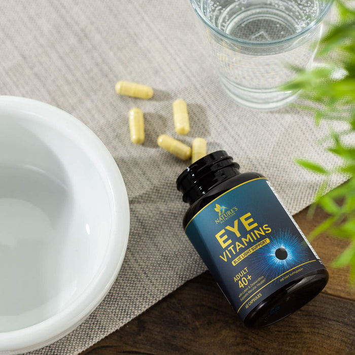 Eye Vitamins & Mineral Supplement - Contains Lutein, Zinc, Vitamins C, E & Zeaxanthin - Supports Eye Strain, Vision Macular Health & Dry Eyes for Seniors with Lycopene, Gluten Free - 60 Capsules