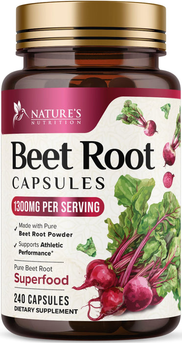 Beet Root Capsules 1300mg – 240 Veggie Capsules