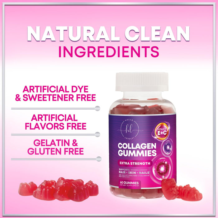 Collagen Gummies for Women - Extra Strength Collagen Peptides Gummy with Vitamin C, Zinc and Biotin, Hydrolyzed Protein Peptides Supplement for Hair, Nail & Healthy Skin Support, Non-GMO - 120 Gummies