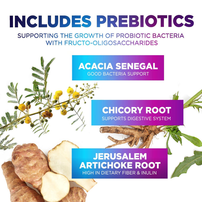 Probiotics 60 Billion CFU - 10 Strains + Digestive Enzymes & Prebiotics - Best Probiotic for Women & Men, Supports Immune, Gut Health, Occasional Constipation, Diarrhea, Gas & Bloating - 120 Capsules