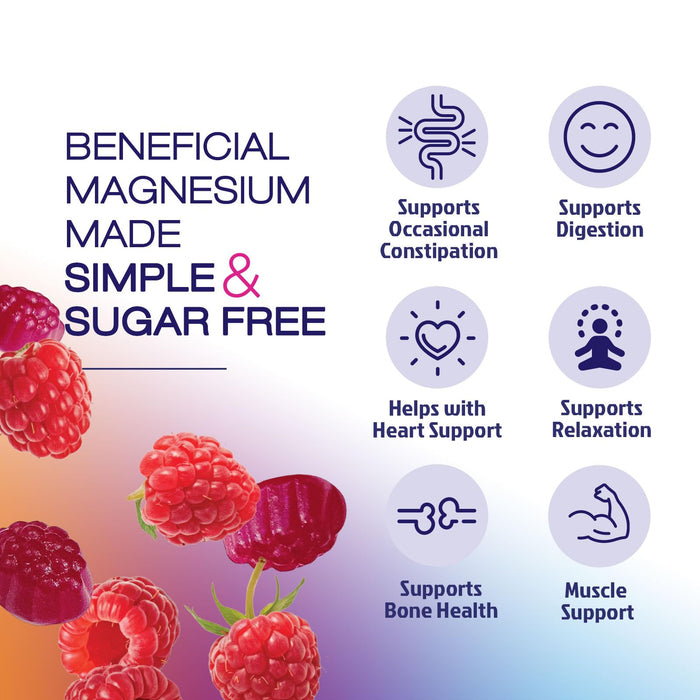 Magnesium Citrate Supplement Gummies Sugar-Free, High Absorption Magnesium Gummy Supplements for Women & Men, Supports Sleep, Heart Health, Bones and Muscles, for Relaxation & Digestion - 60 Gummies