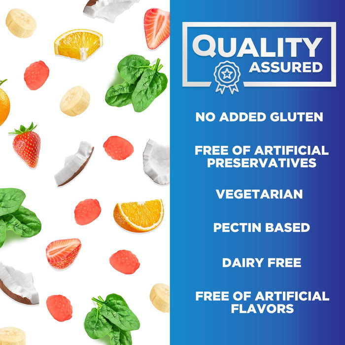 B Complex Supplement Gummies with Vitamin C & Folic Acid, Extra Strength Super Vitamin B Gummy with Niacin, B6, Folic Acid, B12, Biotin, Nature's Energy Immune Support Supplements - 120 Gummies