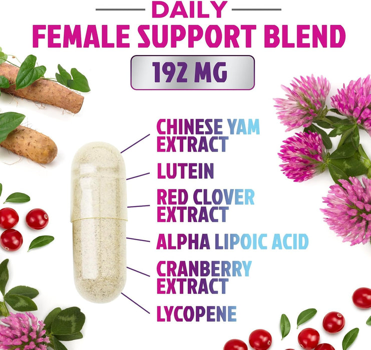 Multivitamin for Women with Vitamins A, C, D, E, B6, B12, Zinc, Calcium & Magnesium, Womens Daily Multi Vitamin Multimineral Supplement for Bone Health, Energy & Immune Support, Non-GMO - 60 Capsules