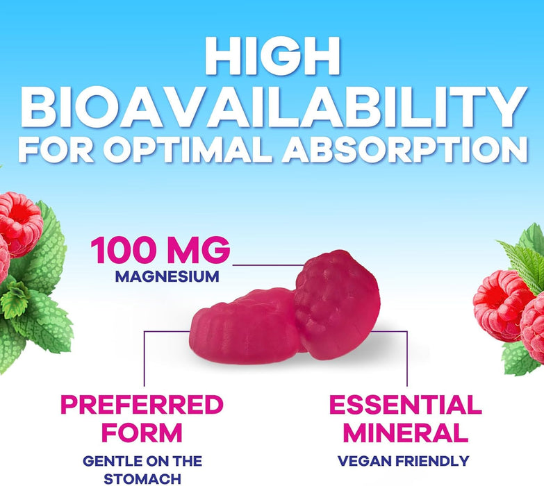Magnesium Gummies Supplement - High Absorption Magnesium Citrate Supplement for Adults & Kids - Nature's Calm Magnesio Gummy Dietary Supplements for Bone, Muscle Health, Heart Support - 60 Gummies