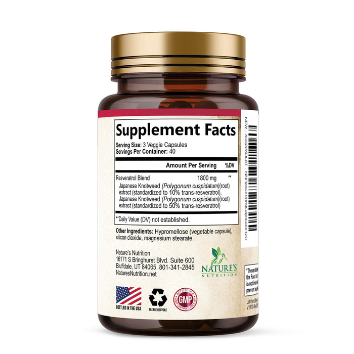 Resveratrol 1800mg – 120 Vegan Capsules
