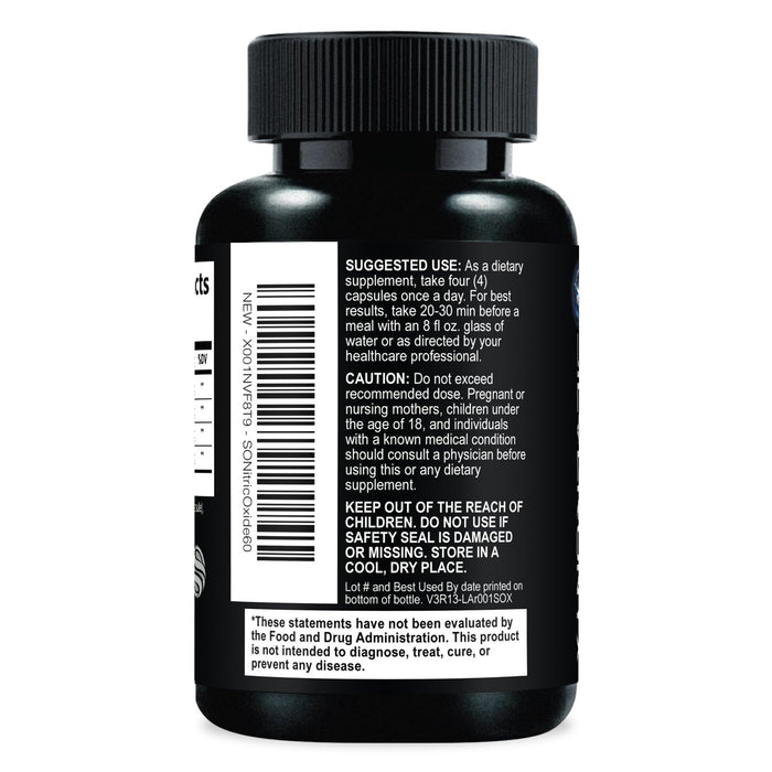 Nitric Oxide Formula with L-Arginine + Citrulline – 60 Capsules