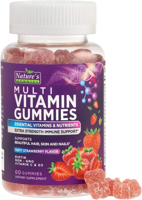 Multivitamin Gummies - Daily Adult Gummy Vitamins & Minerals for Women & Men with Vitamins A, C, D, E, B12, Zinc, Immune Support Gummy Multivitamins Supplement, Multi Vitamin for Adults - 60 Gummies