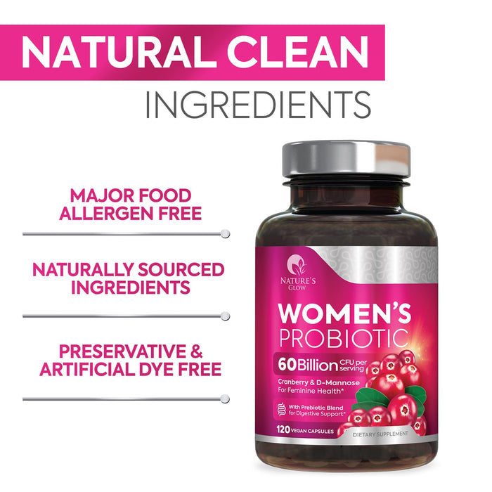 Probiotics For Women 50 Billion CFU - Women's Probiotic For Digestive Health 16 Unique Strains - Daily Vaginal PH Balance & Feminine Health Support, Womens Probiotic With Acidophilus - 120 Capsules