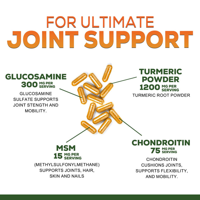 Turmeric Curcumin 2000mg with Glucosamine Chondroitin & Ginger – 180 Capsules
