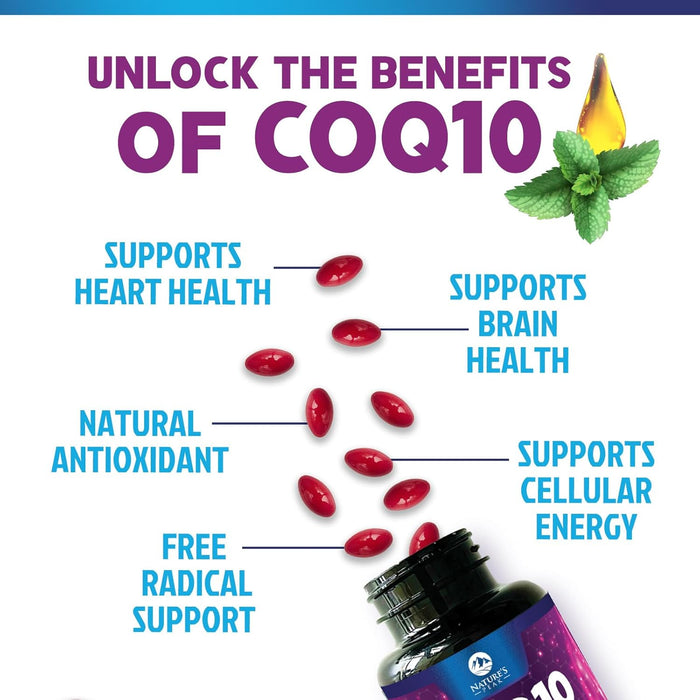 CoQ10 200mg - Ultra High Absorption Co Q 10 Softgel Supplement With Black Pepper, Energy & Heart Health Support Antioxidant - Coenzyme Q10 (Ubiquinone) for Women & Men, Bottled in USA - 120 Softgels