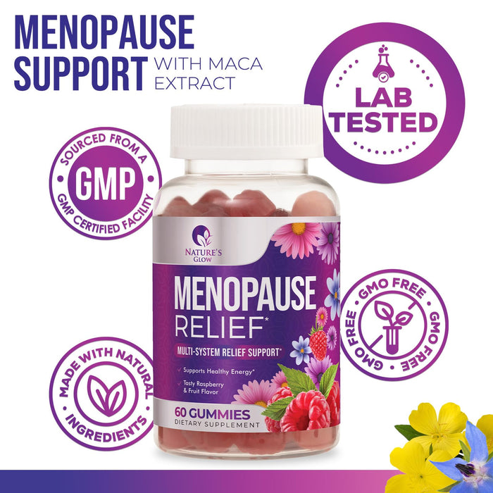 Menopause Supplement for Women - Complete Multi-Benefit Menopause Relief Gummy for Mild Hot Flashes & Night Sweats, Natural Balance & Energy Support, Menopausal Vitamins, Non-GMO - 60 Gummies
