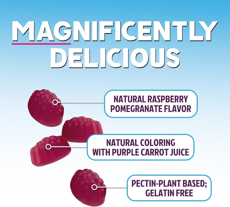 Magnesium Citrate Supplement Gummies - High Absorption Magnesium Gummy for Adults & Kids, Magnesio Citrate Supplements for Bone, Muscle Health, Heart Support, Vegan, Gluten Free, Non-GMO - 60 Gummies