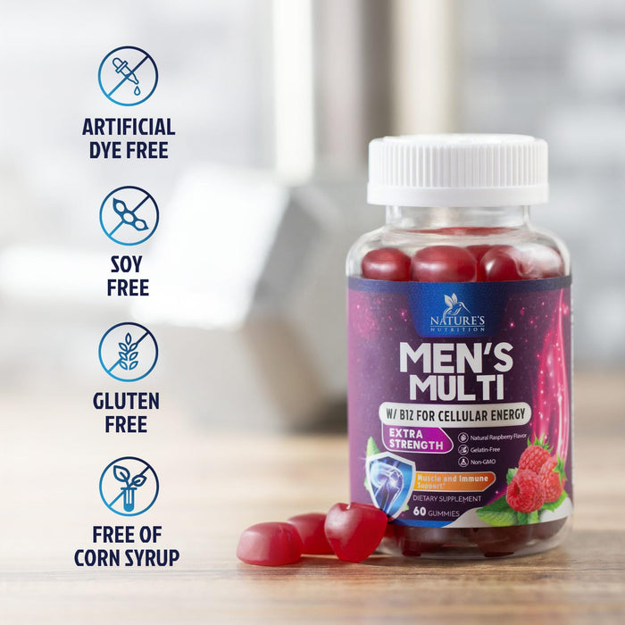 Multivitamin for Men - Daily Mens Multivitamins & Multiminerals with Vitamin D, Vitamin C, B12 Zinc & More - Energy, Memory, Focus & Immune Health Support - Essential for Men Over 40 - 60 Capsules